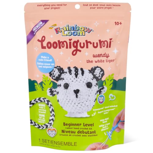 Rainbow Loom Loomigurumi Kit - White Tiger Rubber Band Crafting Set - style: White Tiger