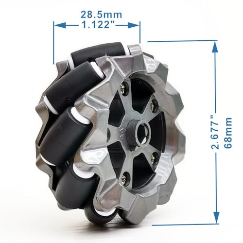 DIY Mecanum Wheel Robot Kit Parts 4WD Omnidirectional Wheels Smart Robot Car Chassis Kit Robotics Accessory for Adult Age 15+ (4Pcs Wheels and 4Pcs TT Motor)