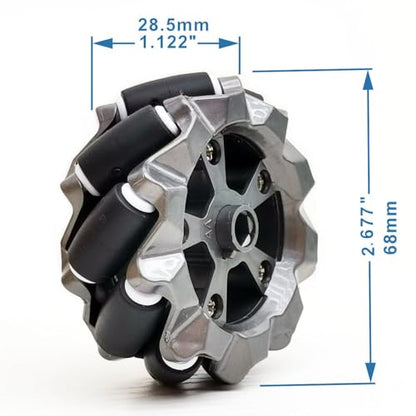 DIY Mecanum Wheel Robot Kit Parts 4WD Omnidirectional Wheels Smart Robot Car Chassis Kit Robotics Accessory for Adult Age 15+ (4Pcs Wheels and 4Pcs TT Motor)