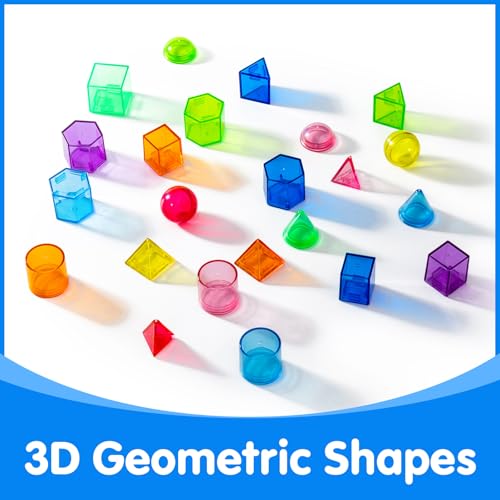 100 Pcs 3D Shapes for Teaching - Light Table Toys