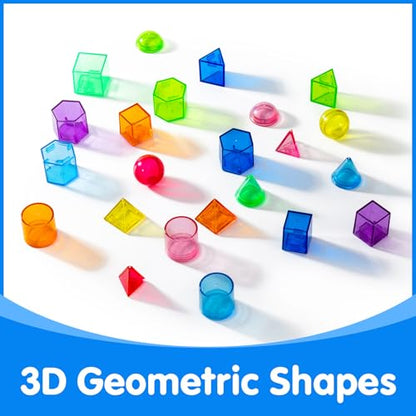 100 Pcs 3D Shapes for Teaching - Light Table Toys