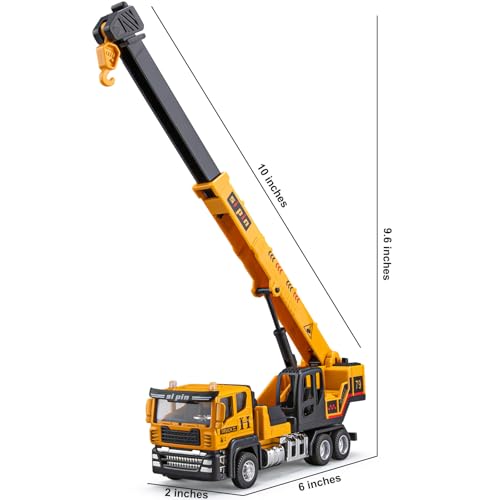 4 Packs Metal Construction Trucks Playsets, Mini Friction Powered Engineering Vehicle, Crane, Excavator, Cement Mixer, Dump Truck Toys for Boys 3-5 Years Old, Die-Cast Trucks for Toddlers Kid - style: Construction Trucks Set