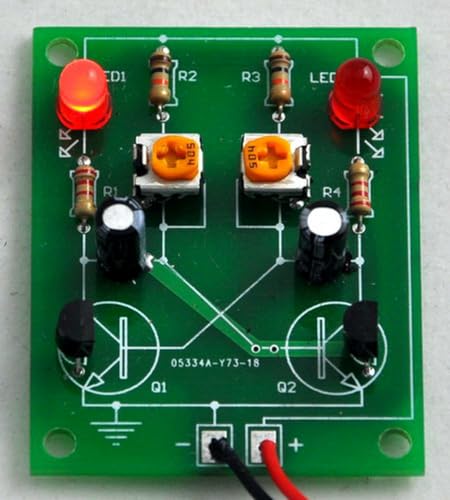 Adjustable Transistor Astable Multivibrator Circuit Learn Kit, LED Flashing, Practical Soldering Project Kit