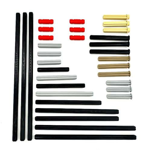 120 Pieces Axle Rods Assortment Pack, Axle Connectors Building Blocks Accessories for Building with 15 Size, Compatible with legoes Parts and Pieces