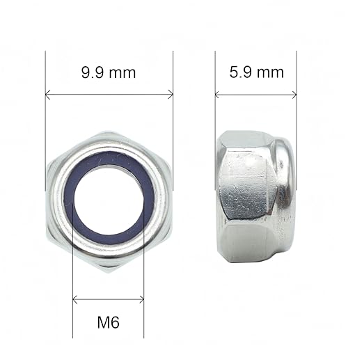 M6-1.0 Nylon Insert Lock Nuts 160 Pack, 304 Stainless Steel Hardware Nuts - size: M6-1.0 (160 Pcs)