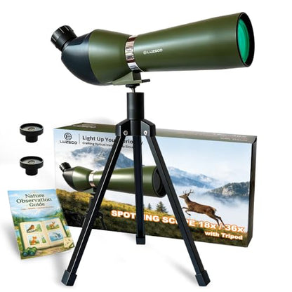 Kids Spotting Scope for Bird Watching, 18X & 36X Beginner Scope for Nature Exploration, STEM Outdoor Gift for Boys & Girls Ages 6-12, Tabletop Tripod, Educational Birthday