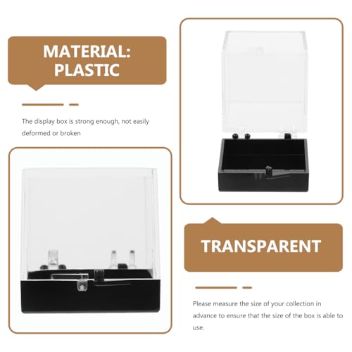 TEHAUX 6 Pack Clear Mineral Specimen Display Case 1.37 in Transparent Cube Box for Rock Samples Small Specimen Container with Base for Collectibles Storage and Display