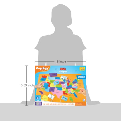 Imagimake Mapology USA Map Jigsaw Puzzle, Learn States, Capitals with Flags - style: USA Map with Capitals
