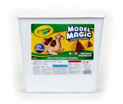 Crayola Model Magic Naturals, 4 Packs (8oz ea), Bulk Modeling Clay Alternative, Craft Supplies for Classrooms, 2 lb. Bucket - color: Natural, size: 8 oz (Pack of 4)