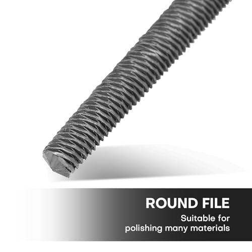 8 Inch Round Medium Cut File, Double Cut Teeth, Made of High Carbon Steel, Half Round Hand File Without Handle, Suitable for Shaping Metal, Wood, etc - color: Round, size: 8 Inch
