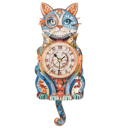 KAAYEE 3D Puzzles for Adults Cat Clock DIY Wooden Puzzle Craft - color: Cat Clock