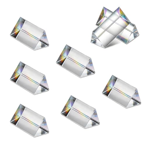 8PCS Optical Clear Crystal Triangular Prism, 50mm/2inch - size: 2"-8pcs