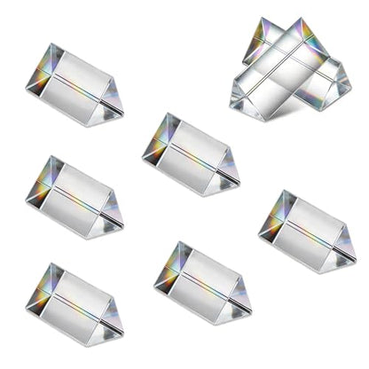 8PCS Optical Clear Crystal Triangular Prism, 50mm/2inch - size: 2"-8pcs