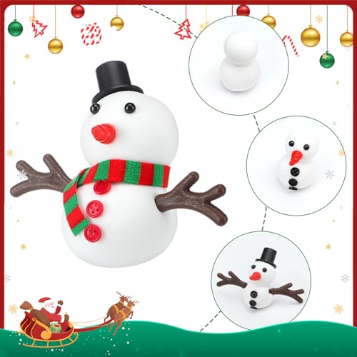 Shappy 48 Pack Build a Snowman Air Dry Clay Kit 326 Pcs Christmas,Snowman - size: 1 inch (Pack of 2)
