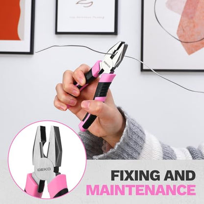 DEKOPRO 86PCS Pink Tool Set Household DIY Tool Kit for Women with Storage Toolbox, Small Compact Hand Tool Box Set for Home Use, DIY, Apartment, Office & Home Repair - color: Pink