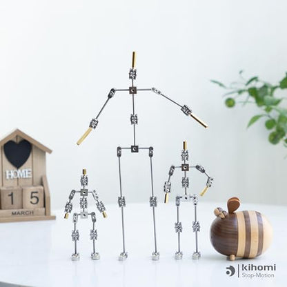 Studio Stop Motion Armature Kit - Feet Tie Down DIY Metal Puppet Figure Skeletons Easy Assembly for Animation Character Design & Creative Fun, Perfect for Stop Motion Animation (Silver, 10.6in) - size: 10.6in