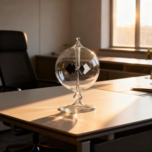 Clear Solar Power Crookes Radiometer Sun Light Energy Glass Windmill Spinning Vanes