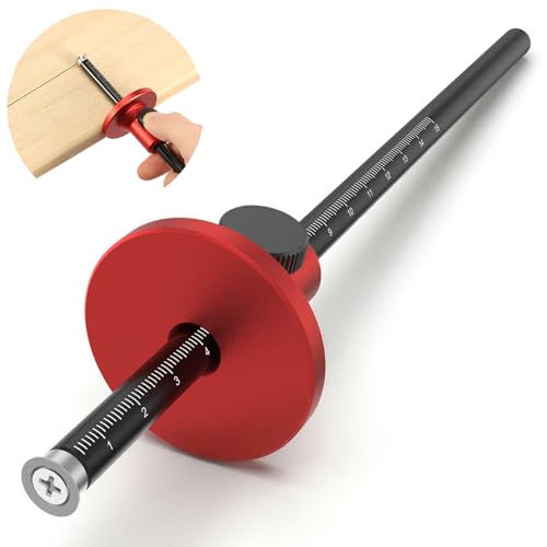 Wheel Marking Gauge for Woodworking, Micro Adjustable Dovetail and Mortise Marker with Dual Metric Imperial Scales, Aluminum Alloy Carpentry Tool