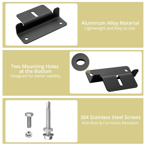 Anbte 16PCS Solar Panel Z Bracket, Solar Mounting Kit for RV, Roof, Black - color: black（16PCS）