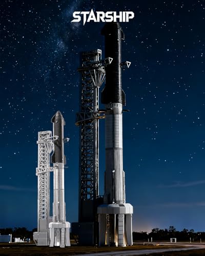 Piececool 3D Metal Puzzle Starship Rocket Metal Model Kits for Adult,Spacecraft Model Rockets 1/500 Starship Building Kit for Space Enthusiasts Best Gift Desktop