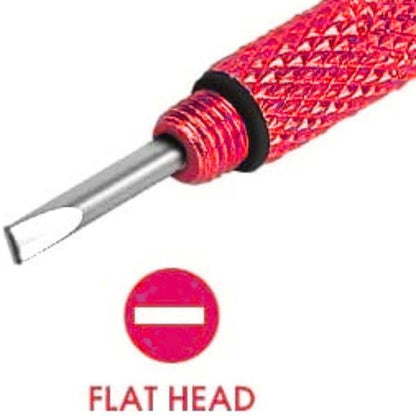 UNEAK - Eyeglass Screwdriver Repair Kit Red Precision 3 in 1 Mini Screwdrivers Set Keychain Glasses, Sunglasses, Sunglass, Watch, Electronics, Eyeglasses, Flat Head, Phillips, Hex - color: Red