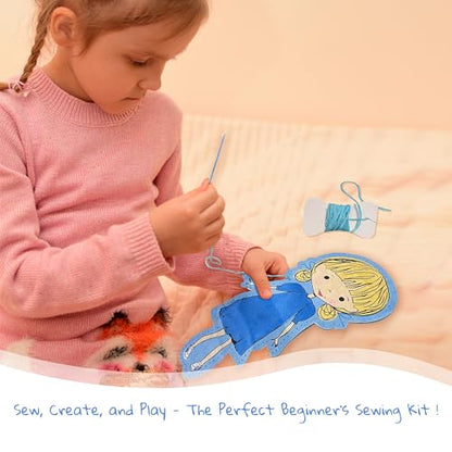 June Garden Ava Sew Your Own Doll Kit, 4-Piece Beginner Set Age 5+ - color: Ava