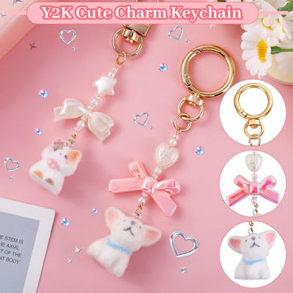 Wurosi Pink 680PCS Keychain Making Kit DIY Crafts, DIY Bag Charm Kit - color: 680 Pcs Pink Keychain Kit
