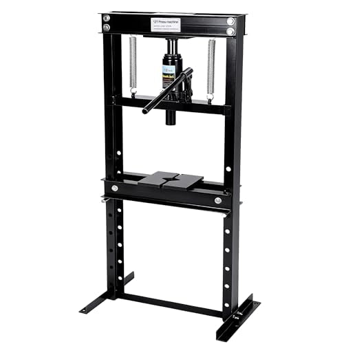 12T Steel Hydraulic Shop Press, Flat Head h-Frame Heavy Duty Press Machine