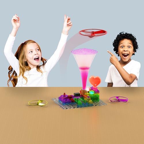 E-Blox Building Blocks STEM Circuit Kit, 59 Projects, Build Your Own Fan Launch Light Show, Science Projects, Birthday Gift, Boys, Girls, 8+ - style: Fan Launch Light Show