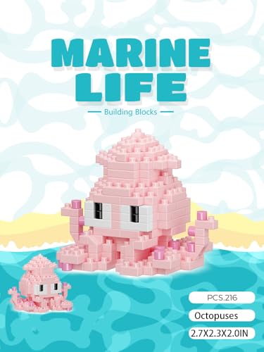 Octopuses Cute Sea Animals Creature Building Toy Marine Life - style: Octopuses
