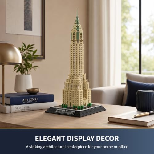 Mould King 22036 Building Set - 2265+ Piece LED Light Up Skyscraper Model Kit for Adults, 64.5cm Tall Art Deco Building, Ages 14+