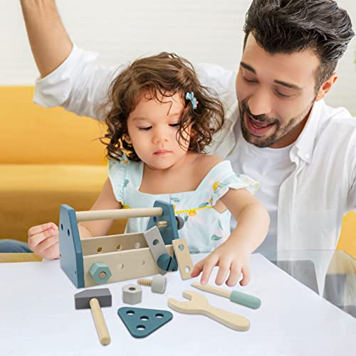 Montessori Wooden Tools Toddler Educational Construction Toy - color: Blue