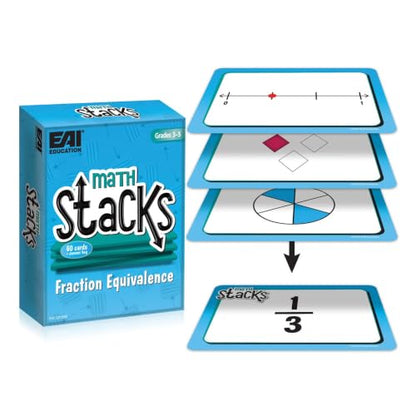 EAI Education Math Stacks Fraction Equivalence Game: Grades 3-5 - size: 3" x 4 inches