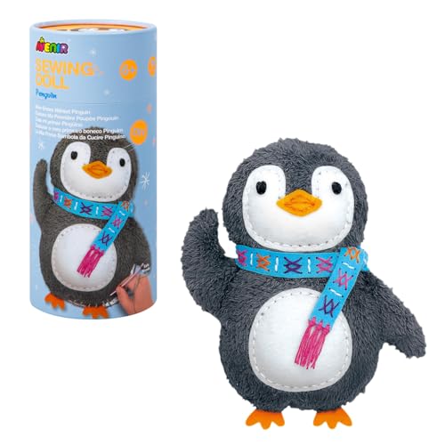 Avenir My First Sewing Kit for Kids 6-8, Penguin Stuffed Animal Craft Set - color: Penguin