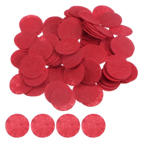 HARFINGTON 200pcs Round Felt Circles, 25mm 1" Pre Cut Felt Craft Pads Non-Woven Mini Felt Fabric Circles for DIY Sewing Handcraft Cut Projects Craft Finishing, Red - color: Red, size: 25mm