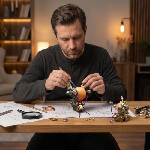 Steampunk Snail 3D Metal Puzzle Mechanical Kits 140+ Pcs DIY Assembly Model 3-Star Difficulty STEM Premium Desktop Decor Christmas & Birthday Gift for Teens Men Adults (Snail-O) - style: Snail-O
