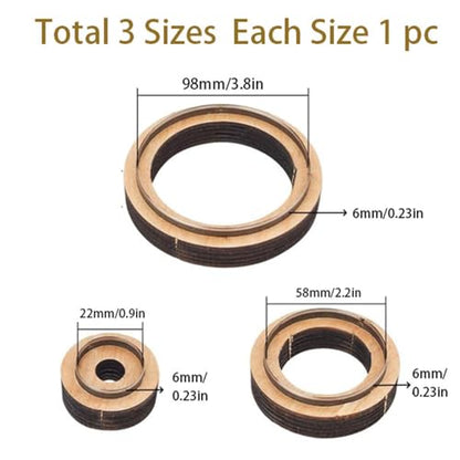3-Piece Round Leather Cutting Die Set,Precision Cutting for Leather and Neoprene Coasters with Wooden Die-Cutting Blades. - style: Round Leather Cutting Die