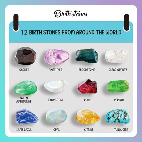 Gamerside Gemstone Dig Kit, 12 Birthstone Gems to Dig Up, Birthday Gift 6+ - color: Birthstone Dig Kit