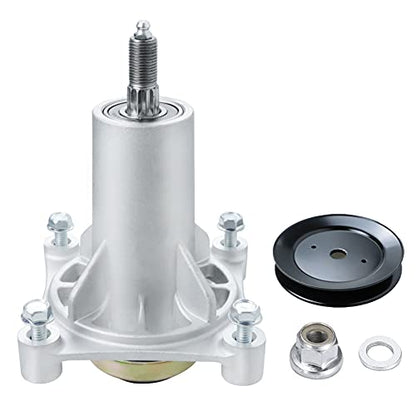 46'' Deck Mower Rebuild Kit 187292 192870 Spindle with 105 3/4" x 1/2" Belt 532405143 with 195945 197473 Pulleys for Husqvarna YTH22V46 2346XLS YTA1946 YTA22V46 YTH18K46 - size: 46'' Deck Spindle Belt Kit