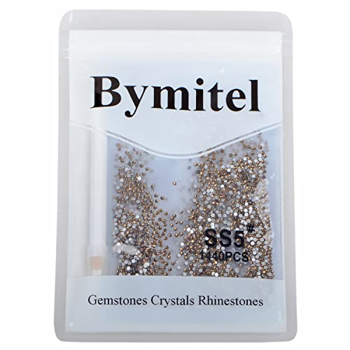 2880PCS Art Nail Rhinestones Non Hotfix Glue Fix Round Crystals Glass Flatback for DIY Jewelry Making with one Picking Pen (ss5 2880pcs, Smoked Topaz) - color: Smoked Topaz, size: ss5 2880pcs