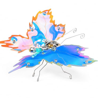Adult 3D Metal Puzzle, Punk Butterfly Metal Model Set, 3D Puzzle Mechanical Insect Building Blocks, Fun DIY Assembly, high-end Men's Gifts - color: Colorful Butterfly