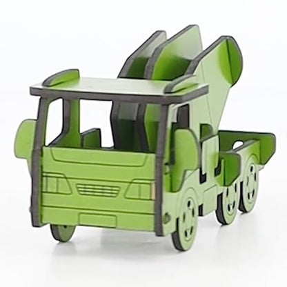 Little & Wood: Woodlet: Medium - Concrete Truck - Green, 3D Wooden Kit-Set, Construction Vehicle Puzzle, Easy Assembly Model, Pop Build Fun, Ages 6+ - style: Concrete Truck