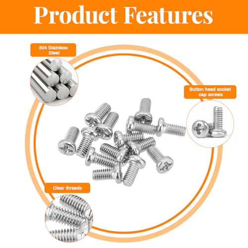 530Pcs 304 Stainless Steel Metric Micro Screws Nuts Assortment, M1.7x3/4/5/6/8mm Sizes, Phillips Pan Head, Fully Threaded Kit for Arduino, RC Models, Electronics, DIY Projects - size: M1.7x3/4/5/6/8-530Pcs