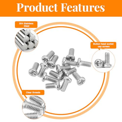 530Pcs 304 Stainless Steel Metric Micro Screws Nuts Assortment, M1.7x3/4/5/6/8mm Sizes, Phillips Pan Head, Fully Threaded Kit for Arduino, RC Models, Electronics, DIY Projects - size: M1.7x3/4/5/6/8-530Pcs