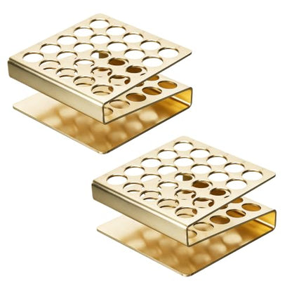 ULAB Tube Rack, Aluminum Material, 2PCS 25holes(5×5), Suitable for Tubes of Dia.≤17mm,Yellow Color,UTR1018 - color: 2*25holes Aluminum