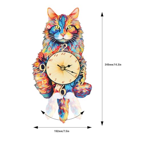 KAAYEE 3D Puzzles for Adults Maine Coon Clock Cat Wooden Puzzle DIY Craft - color: Maine Coon Clock