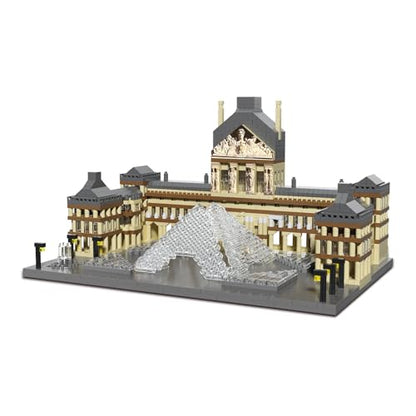 Paris Louvre Museum Building Blocks Iconic Landmark Model Toy for Teens Adults & Collectors 3D Puzzle Set for Educational and Decorative Fun - style: Paris Louvre Museum