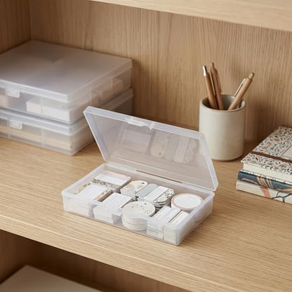 LJY 12 Clear Plastic Boxes, 5.3 x 3.1 x 1.2 in for Office Supplies - color: Transparent, size: 5.3 x 3.1 x 1.2 inch