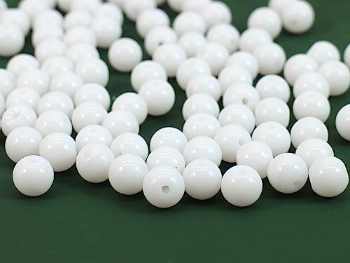 8mm Snow White Glass Beads Kit 650pcs for Jewelry Making - size: 8mm White #361