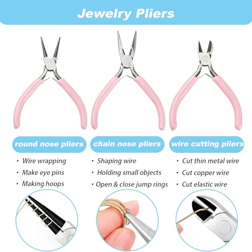 Jewelry Making Supplies Kits Repair Tools for Adults with jewelry findings - color: Pink